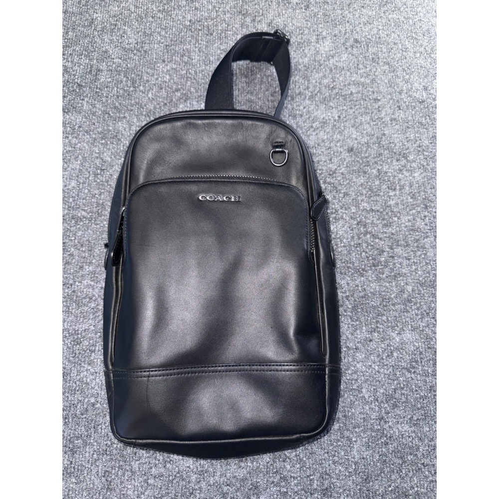 Coach Graham Pack Smooth Leather Crossbody Sling Bag Black C2931